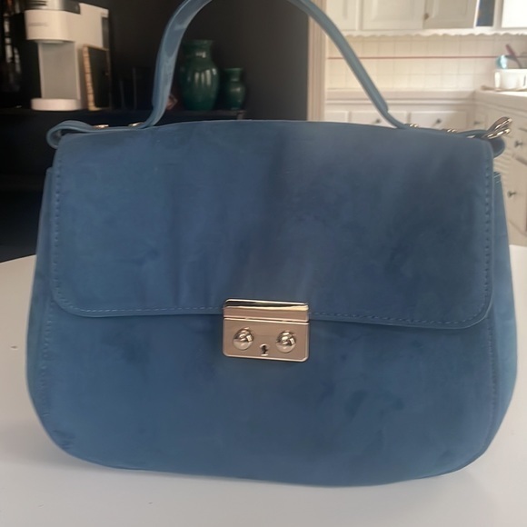 Zara City Bag Blue Crossbody Messenger NWOT - Picture 4 of 7